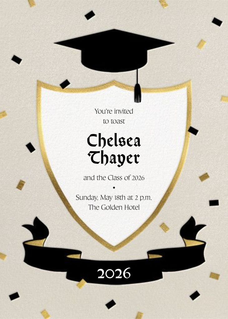 Cap and Plaque Invitation
