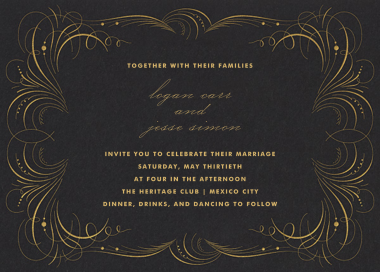 Gold Flourish - Wedding Invitation by The Indigo Bunting