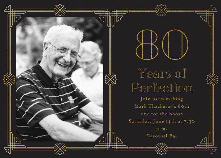 Gilt Border Birthday - Invitation by Paperless Post