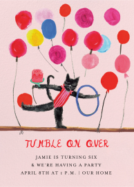 Balancing Cat - Birthday Invitation by Mr. Boddington's Studio