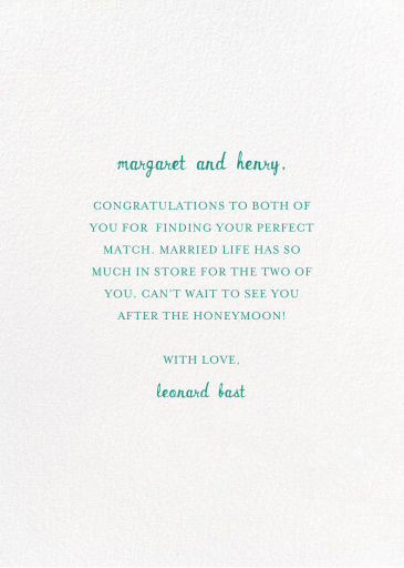 Tennis is for Lovers - Greeting Card by Mr. Boddington's Studio - Back