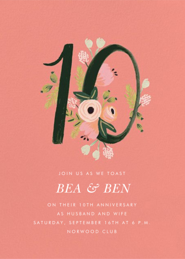 Botanic Numerals - Anniversary Invitation by Rifle Paper Co.