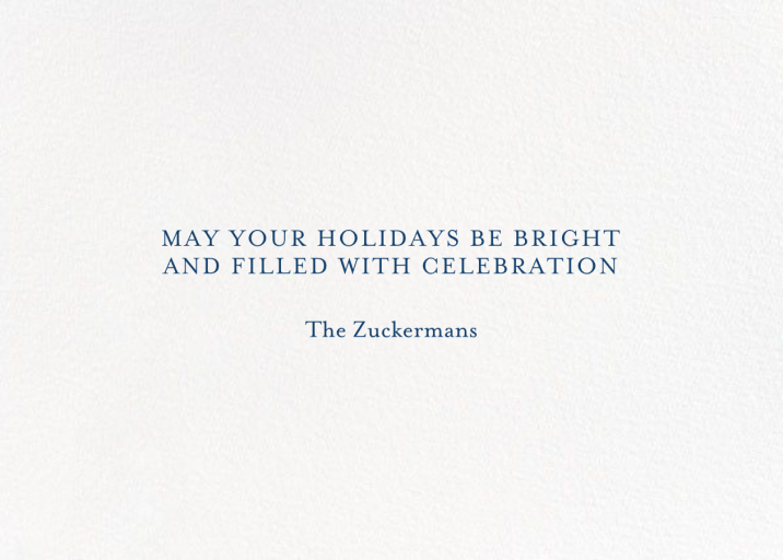 Light and Bright - Hanukkah Card by Mr. Boddington's Studio - Back