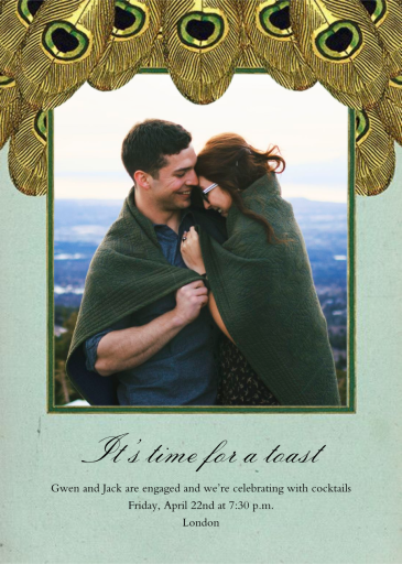 Peacock Plumage (Photo) - Engagement Party Invitation by John Derian