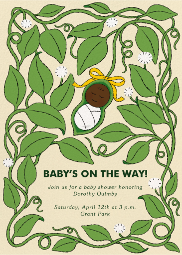 Sweet Pea - Baby Shower Invitation by Min Heo