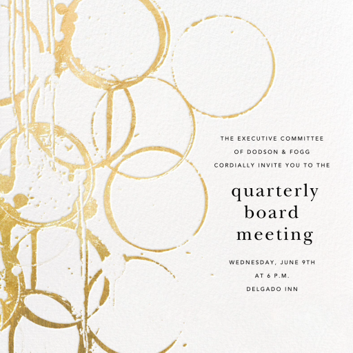 Metallic Circles Watermark - Conference Invitation by Kelly Wearstler