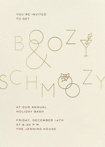 Boozy and Schmoozy - Winter Party Invitation by Paperless Post
