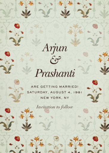 Floral Mughal Motif Invitation