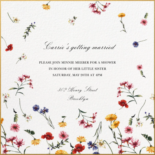 Floating Floral - Bridal Shower Invitation by Oscar de la Renta