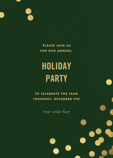 Confetti (alto) - Invitación para la fiesta navideña corporativa de kate spade new york