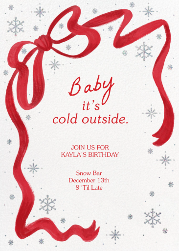 Snowflake Ribbon - Birthday Invitation by Paperless Post