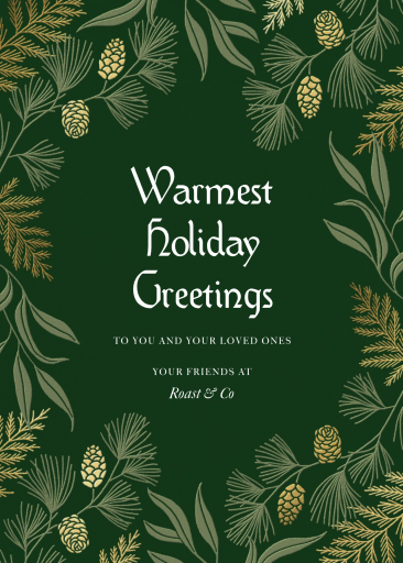 Golden Pinecone - Business Holiday Card by Paperless Post