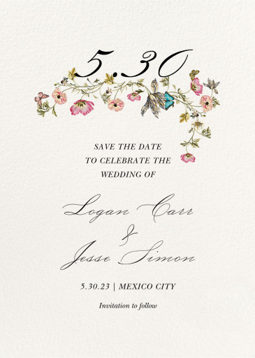 Blue Butterflies (Save the Date) by  Monique Lhuillier