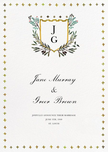 Canterbury Family Crest - Wedding Announcement by Happy Menocal