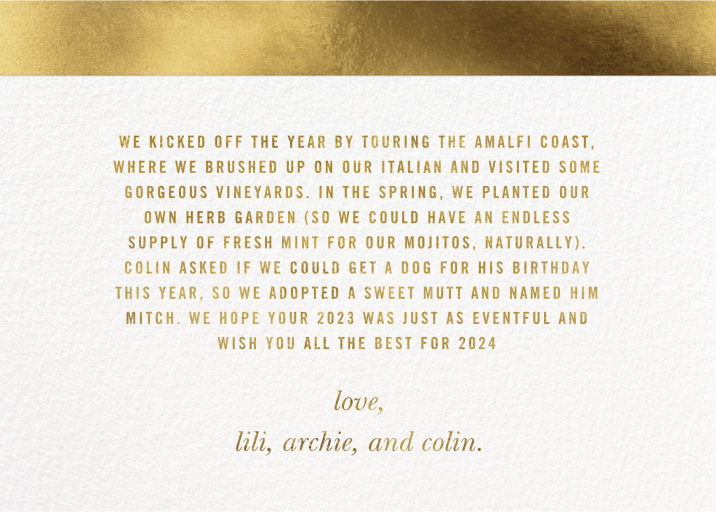 Month by Month - Holiday Card by Paperless Post - Back