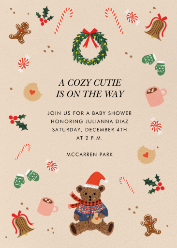 Holiday Teddy Bear Invitation