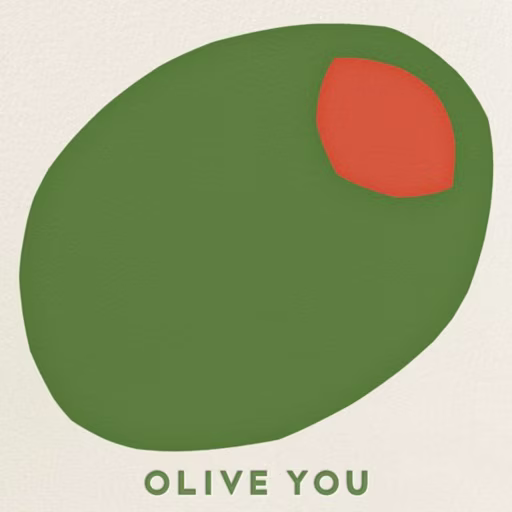 Olive You - Valentine's Day Card by The Indigo Bunting