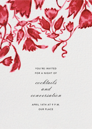 Watercolor Floral - Dinner Party Invitation by Oscar de la Renta