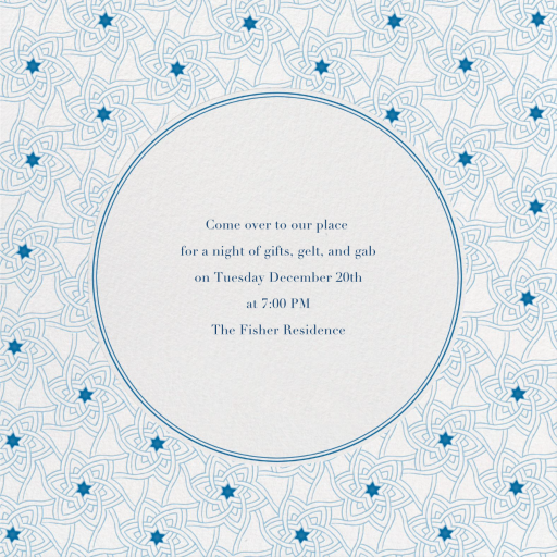 Star Of David Pattern - BBQ Invitation by Paperless Post