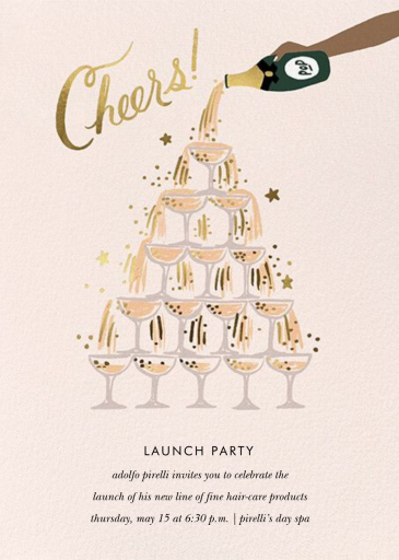Champagne Tower - Launch Party Invitation by Rifle Paper Co.