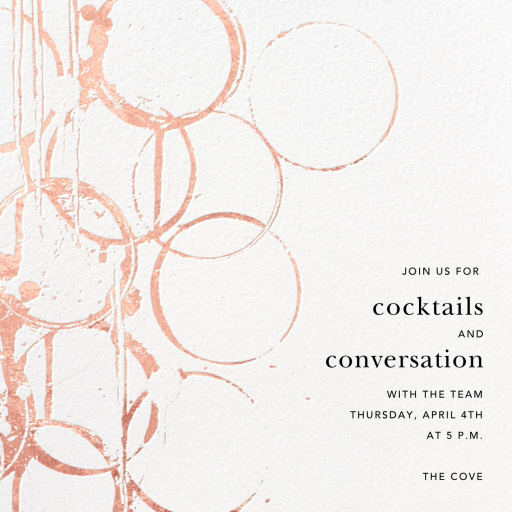 Metallic Circles Watermark - Cocktail Party Invitation by Kelly Wearstler