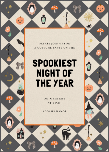 Halloween Harlequin Invitation