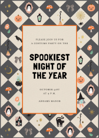 Halloween Harlequin Invitation