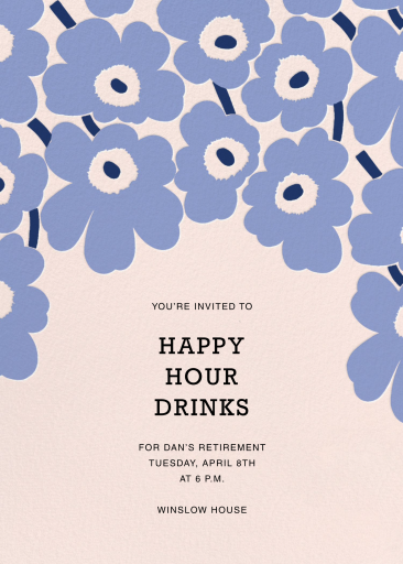 Blue Floral Graphic Invitation