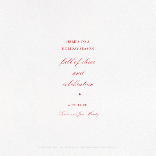 Tartan (Photo) - Christmas Card by Oscar de la Renta - Back