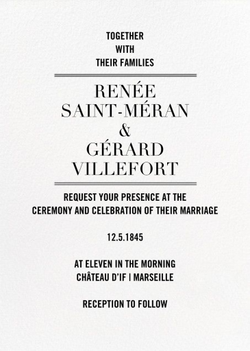 Typographic II - Invite - Wedding Invitation by kate spade new york