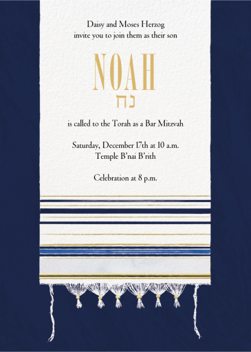 Striped Tallit - Save the Date by Paperless Post