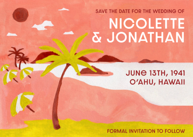 Retro Hawaii Beach Invitation