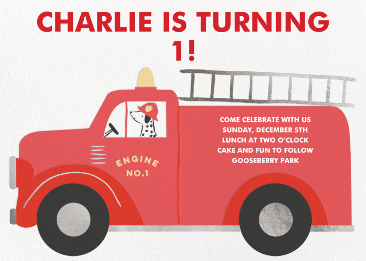 Doggy Driver - First Birthday Invitation by Meri Meri