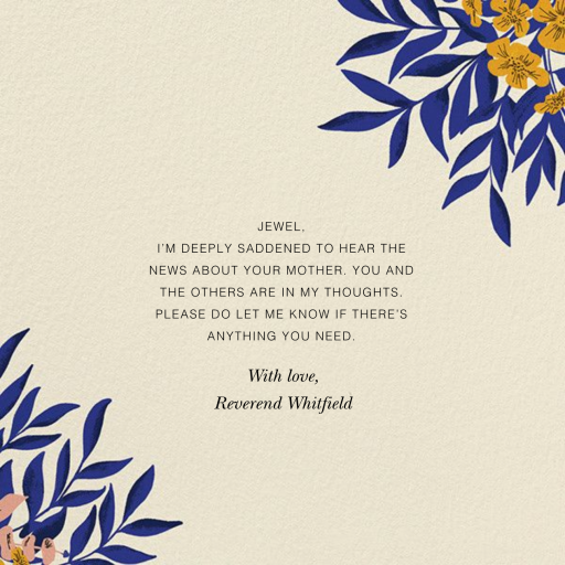 Bold Bouquet (Dylan Mierzwinski) - Sympathy Card by Red Cap Cards - Back