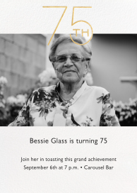 Decade Photo - 75th Birthday Invitation by Paperless Post