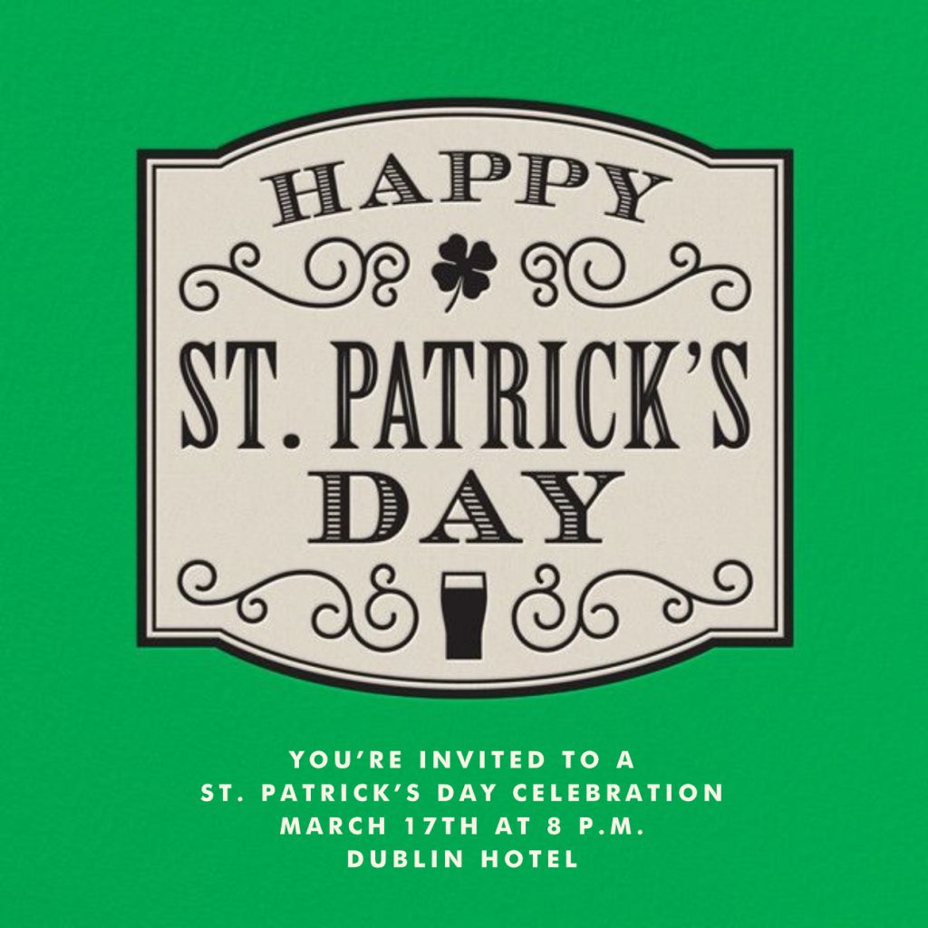 Slainte Invitation