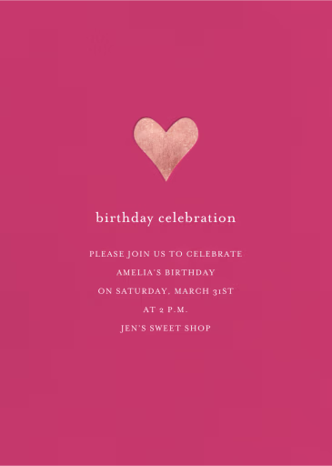 Foil Heart - Quinceañera Invitation by Sugar Paper