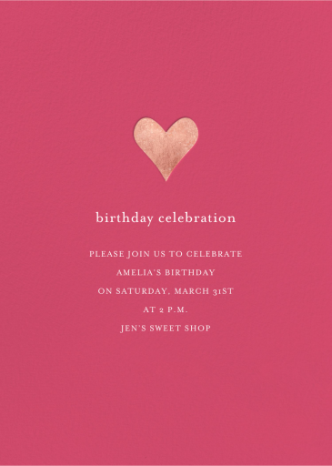 Foil Heart - Quinceañera Invitation by Sugar Paper