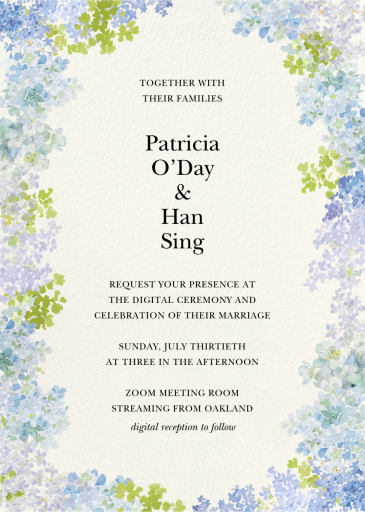 Hydrangea Fields - Invitation by Felix Doolittle