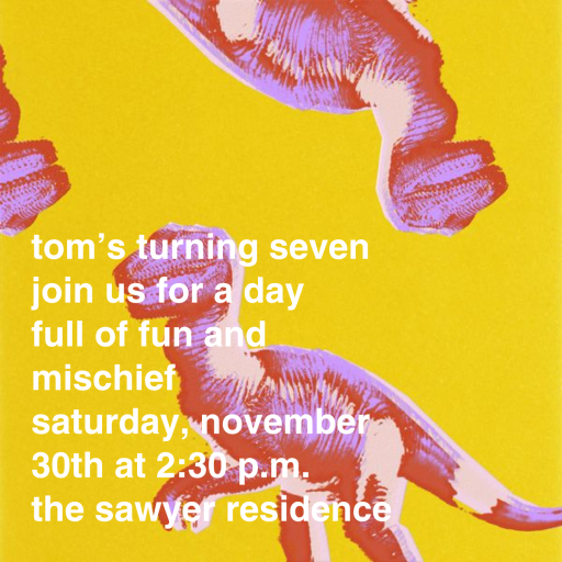 Neon Dinosaur Toy Pattern Invitation