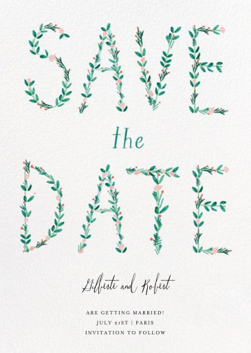 Say it with Flowers - Save the Date by Mr. Boddington's Studio