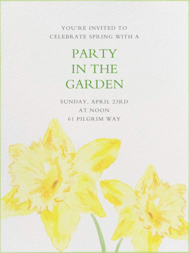 Watercolor Daffodils - Easter Invitation by Paperless Post