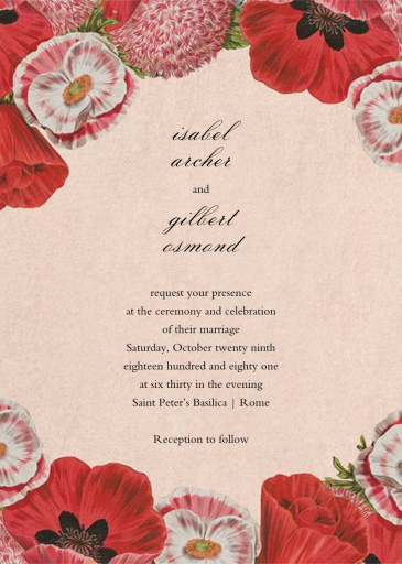 Shirley Poppies - Invitation by John Derian