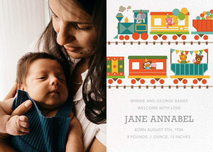 Circus Choo-Choo Photo - Announcement by Petit Collage