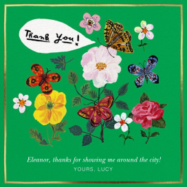 Papillons Dansants - Thank You Card by Nathalie Lété