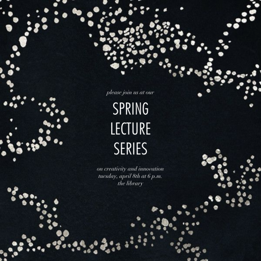 Metallic Paint Splatter - School Event Invitation by Kelly Wearstler