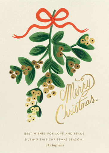 Mistletoe Christmas - Christmas Card by Rifle Paper Co.