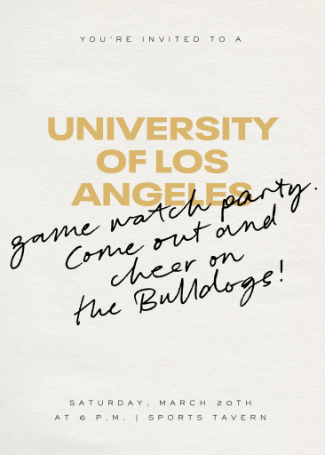 School Spirit Game Watch Invitation