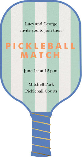 Raqueta de pickleball - Invitación para una reunión de Meri Meri