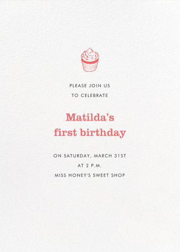 Full-Page Photo Tall (Double-Sided) - First Birthday Invitation by Paperless Post - Back